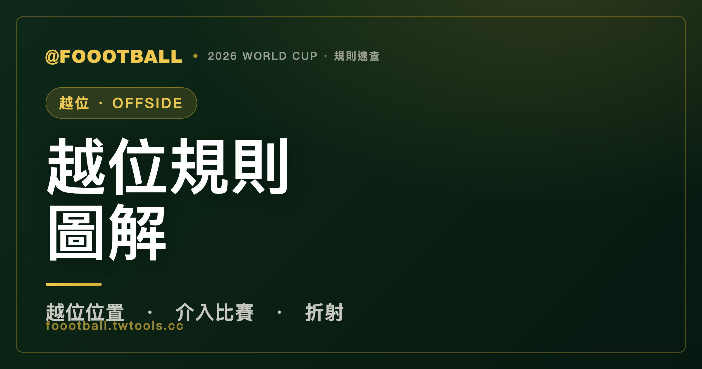 越位規則圖解：站在越位位置不一定犯規，關鍵在這三件事｜封面